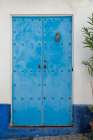 Marbella, Spain. Colorful Spanish architecture. Blue door. Art Print